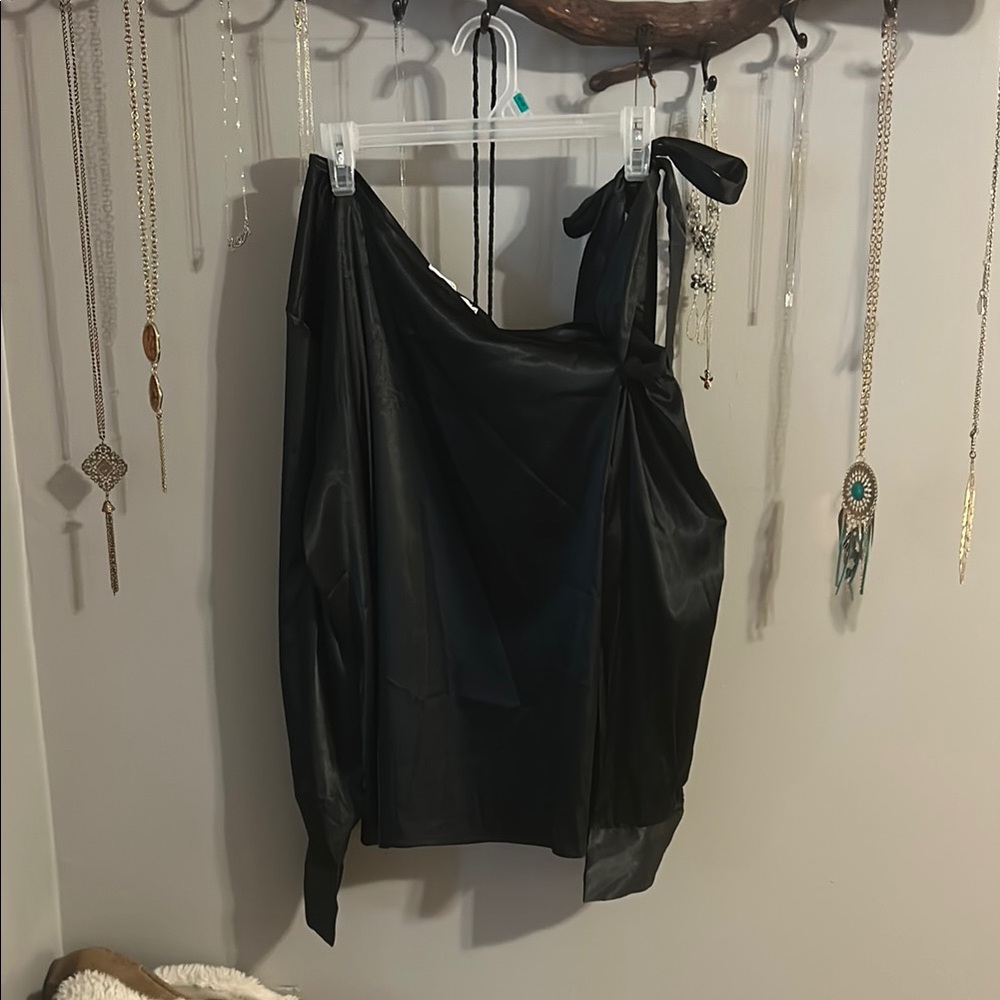 Elegant Black Satin Top